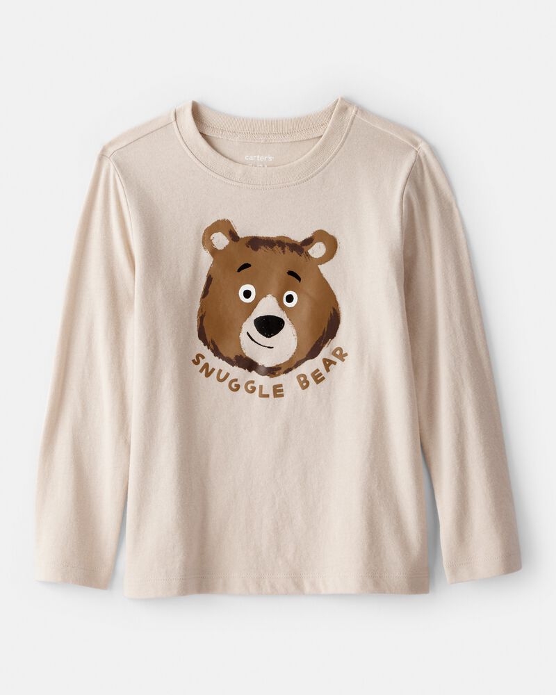 Toddler Boy Bear Long-Sleeve Graphic Tee - Beige, image 1 of 3 slides