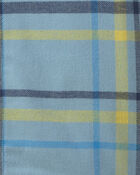 Tout-petit gar&ccedil;on &ndash; Chemise boutonn&eacute;e en flanelle &agrave; carreaux avec capuchon &ndash; Bleu/Jaune/Gris, image 2 sur 2 diapositives