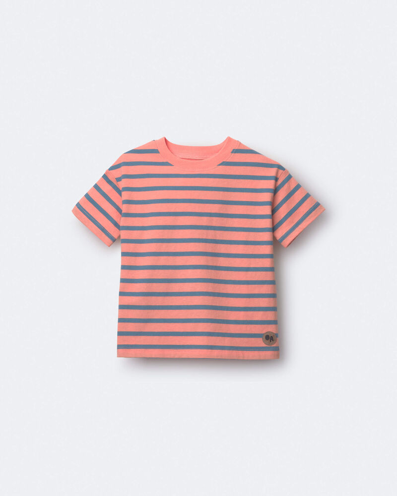 Toddler Boy Relaxed Tee in Stripes - Orange/Blue, image 2 of 6 slides