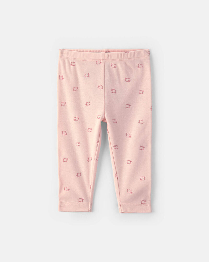 Baby Girl 3-Piece Sheep Long-Sleeve Bodysuit & Pant Set - Pink/Cream, image 2 of 6 slides