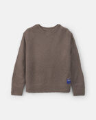 Boys Fuzzy Sweater - Brown, image 1 of 3 slides