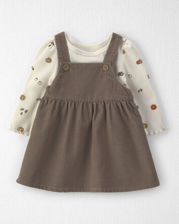 Baby Girl 2-Piece Organic Cotton Corduroy Jumper Set, 