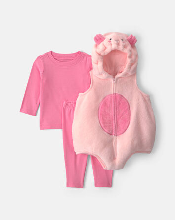 Baby Girl 3-Piece Axolotl Halloween Costume - Pink, 
