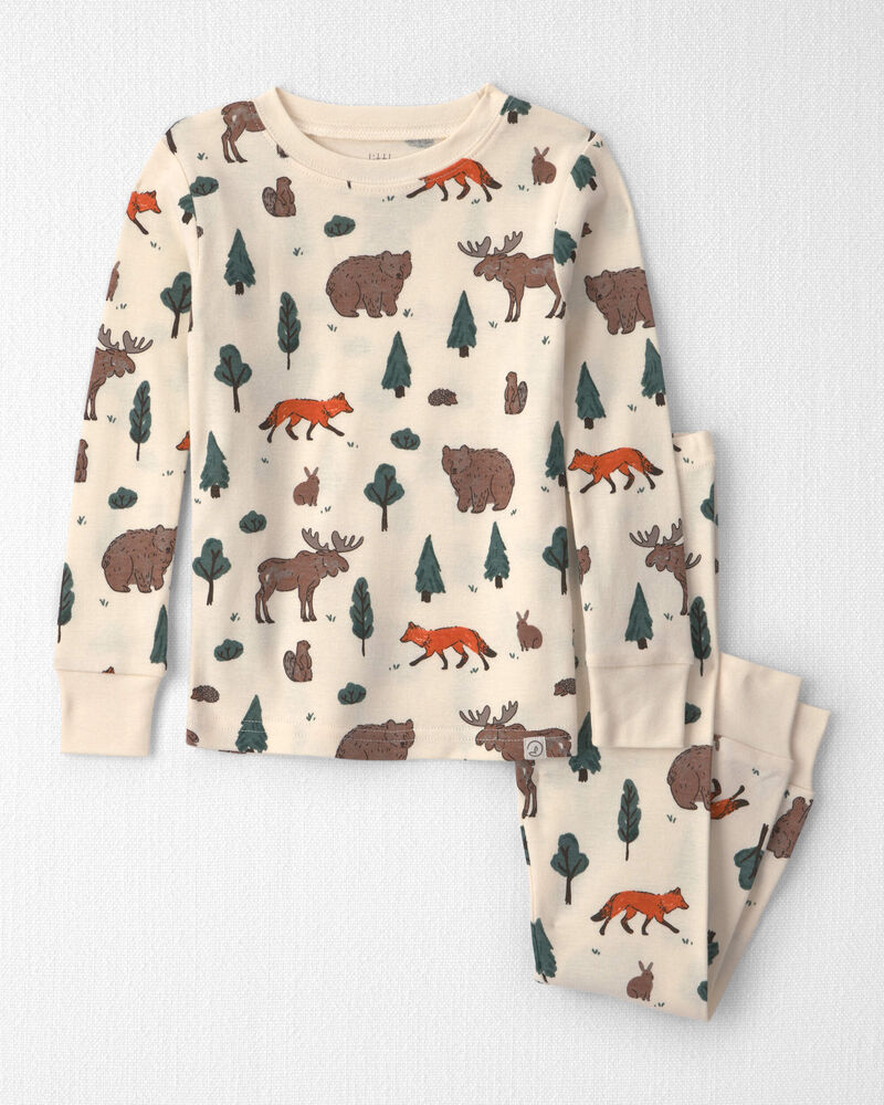 Toddler 2-Piece Organic Cotton Pajamas in Woodland Creatures, image 1 of 5 slides