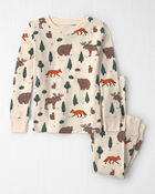 Toddler 2-Piece Organic Cotton Pajamas in Woodland Creatures, image 1 of 5 slides