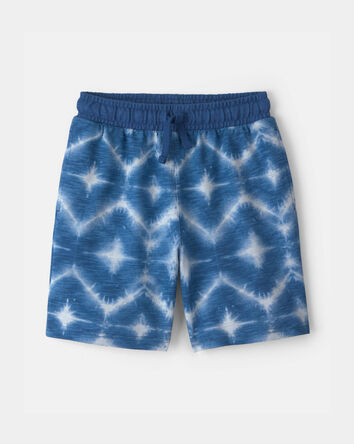 Boys Geometric French Terry Shorts - Blue, 