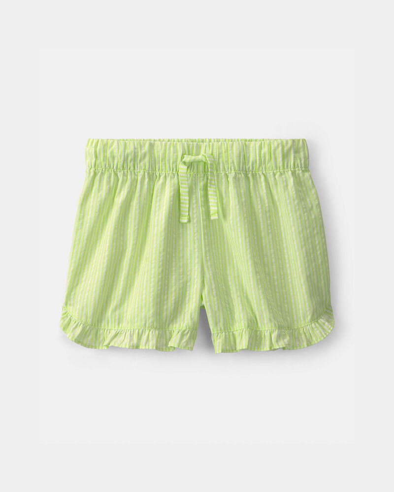 Filles - Short &agrave; ourlet festonn&eacute; - Vert, image 1 sur 3 diapositives