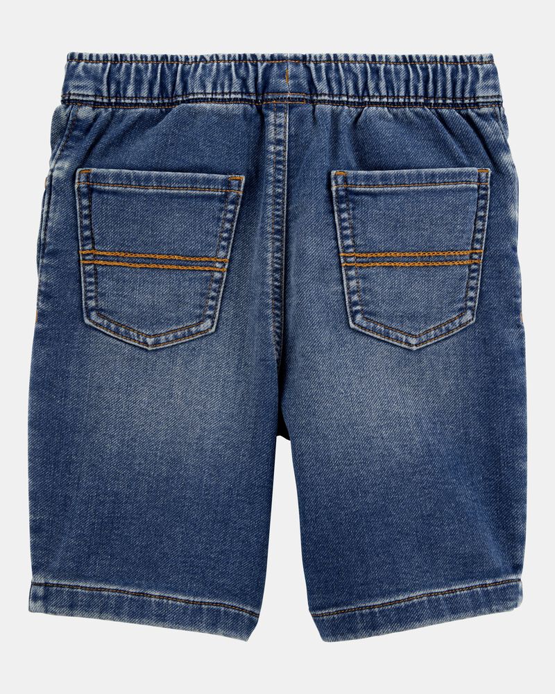 Kid Pull-On Denim Shorts - Navy, image 2 of 5 slides