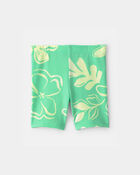 Toddler Girl Floral Bike Shorts - Green, image 2 of 4 slides