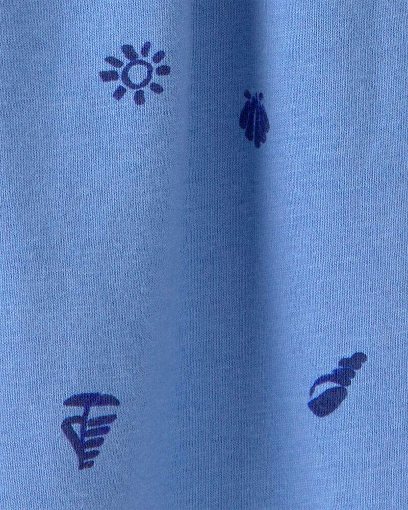 B&eacute;b&eacute; fille - Robe &agrave; manches courtes, coquillages - Bleu, image 3 sur 3 diapositives