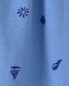 B&eacute;b&eacute; fille - Robe &agrave; manches courtes, coquillages - Bleu, image 3 sur 3 diapositives
