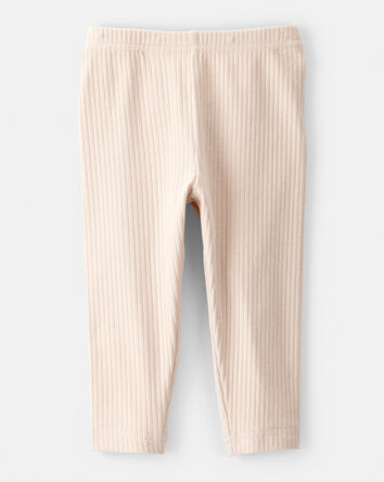 Baby Girl Ribbed Leggings, 