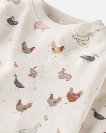 Baby Organic Cotton Pyjamas in Barnyard Tails Print, 