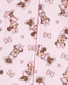 Baby Disney© Minnie Mouse Snug Fit Cotton Footie 1-Piece Pyjamas - Pink, image 2 of 3 slides