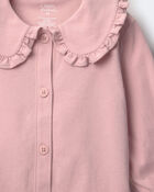 Toddler Girl Peter Pan Collar Top - Blush, image 5 of 5 slides