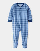 Toddler 1-Piece Striped Fleece Footie Pyjamas, image 1 of 3 slides