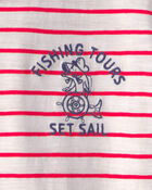 Gar&ccedil;ons - T-shirt &agrave; rayures &agrave; imprim&eacute; nautique - Rouge/Ivoire, image 4 sur 4 diapositives