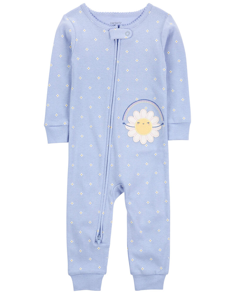 Toddler 1-Piece Daisy 100% Snug Fit Cotton Footless Pyjamas, image 1 of 4 slides