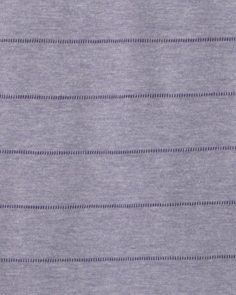 Boys Striped Henley T-Shirt - Dark Blue, image 2 of 3 slides