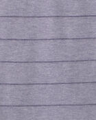 Boys Striped Henley T-Shirt - Dark Blue, image 2 of 3 slides
