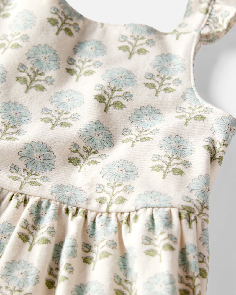 Toddler Organic Cotton Floral-Print Dress, image 3 of 5 slides