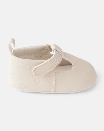 Baby Girl Flower Mary Jane Shoes - Cream, 