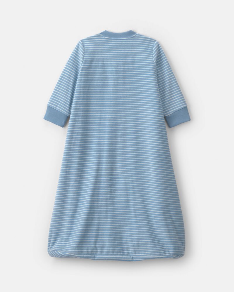 Baby Boy Striped Fleece Loose Fit Wearable Blanket - Blue, image 2 of 4 slides