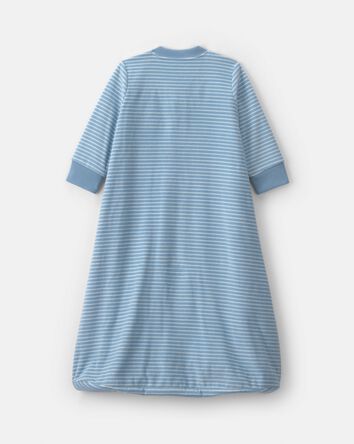 Baby Boy Striped Fleece Loose Fit Wearable Blanket - Blue, 