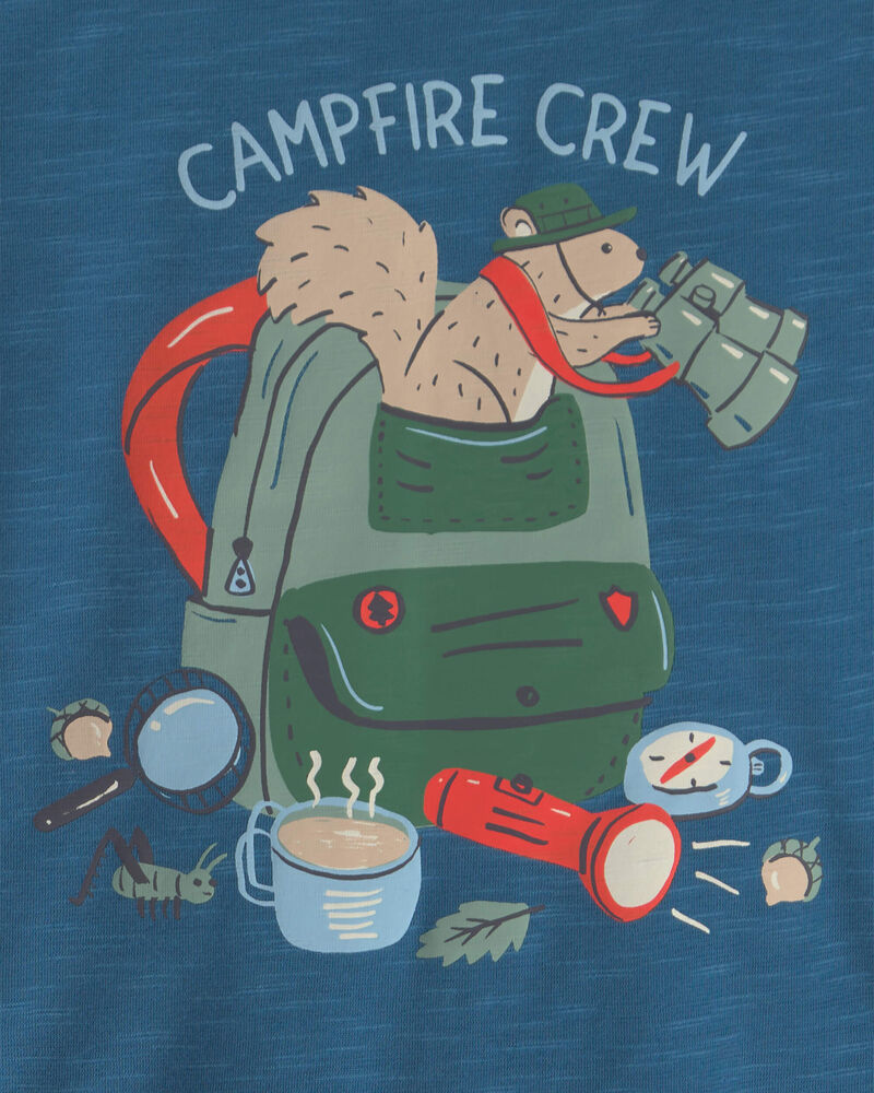 Toddler Boy Camp Short-Sleeve 2-Piece Pyjama Set - Navy Blue, image 3 of 4 slides