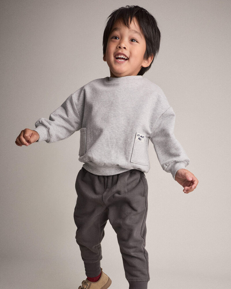 Toddler 'It Wasn't Me!' Otter Sweatshirt&trade; with Pockets - Heather Grey, image 3 of 6 slides