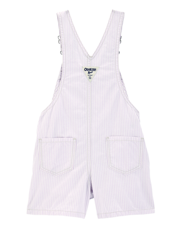 Toddler Floral Striped Shortalls - Purple, 