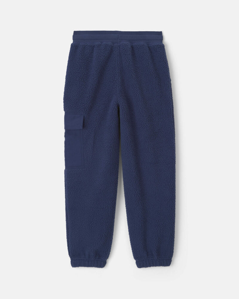 Boys Fleece Cargo Joggers - Navy Blue, image 2 of 5 slides