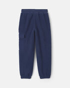 Boys Fleece Cargo Joggers - Navy Blue, image 2 of 5 slides