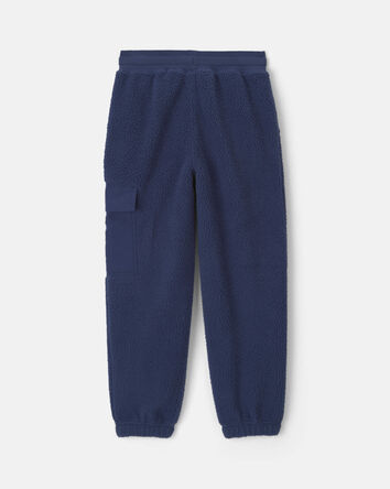 Boys Fleece Cargo Joggers - Navy Blue, 