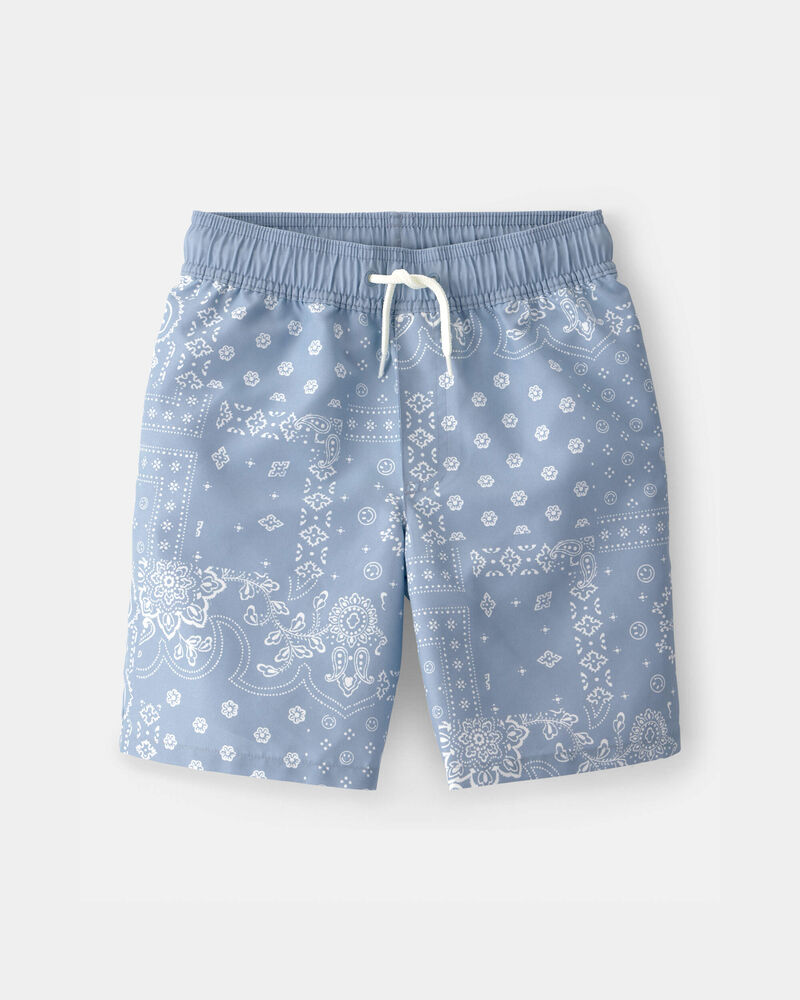 Gar&ccedil;ons - Short maillot de bain &agrave; motif bandana - Bleu, image 1 sur 3 diapositives
