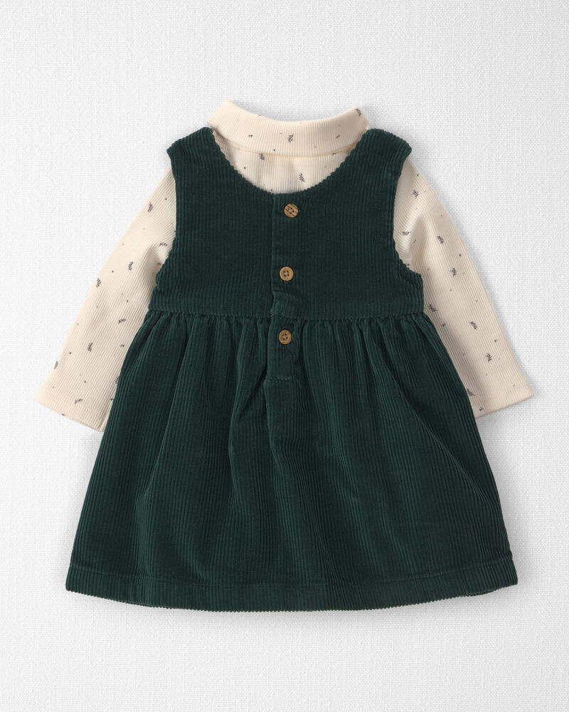 Baby Girl 2-Piece Organic Cotton Corduroy Jumper Set, image 2 of 7 slides