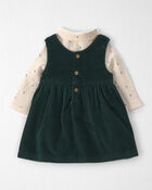 Baby Girl 2-Piece Organic Cotton Corduroy Jumper Set, image 2 of 7 slides