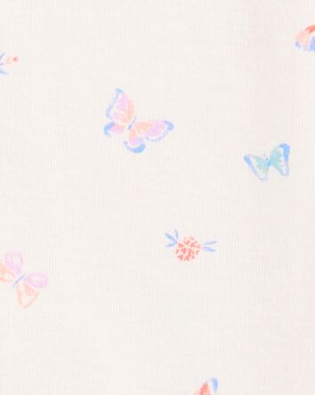 Bébé Pyjama barboteuse 1 pièce en coton ajusté à motif papillon, 
