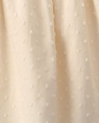 Baby Girl Swiss Dot Short-Sleeve Dress - Cream, image 4 of 6 slides