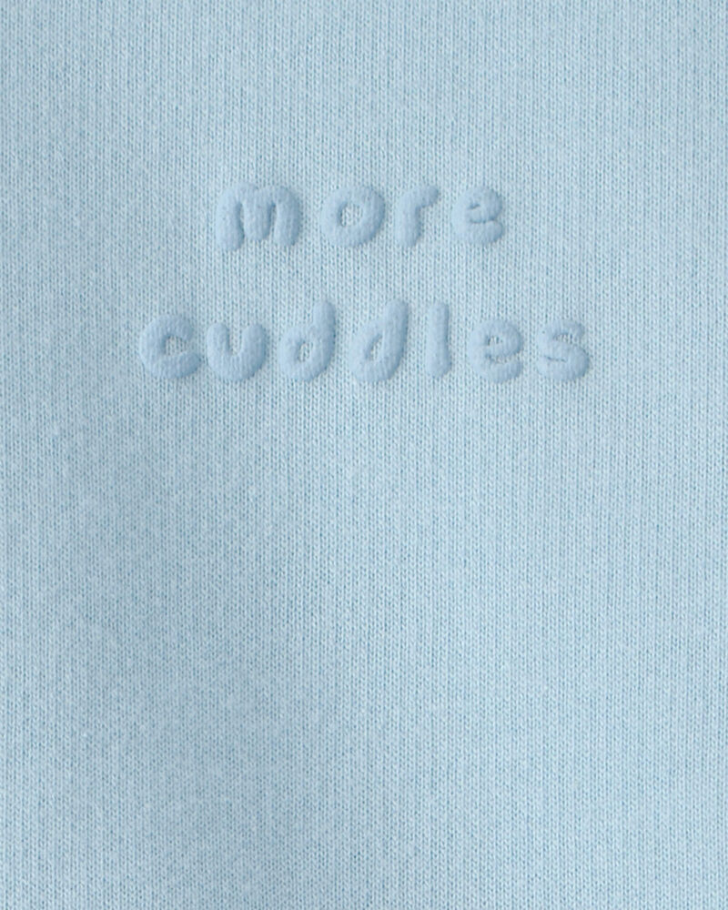 Baby 'More Cuddles' French Terry Pullover Sweatshirt - Blue, image 4 of 5 slides