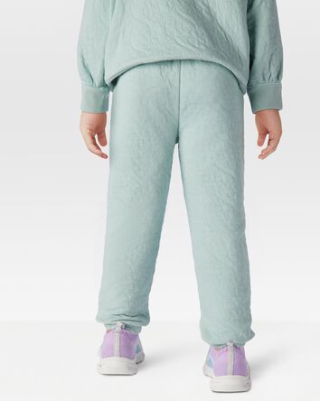 Enfant en bas âge Pantalon tricoté à fleurs - Vert, 