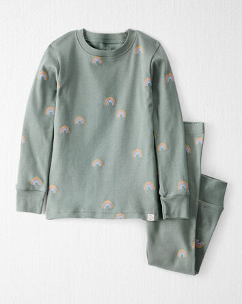 Toddler Organic Cotton Pyjamas in Magical Rainbow Print, 