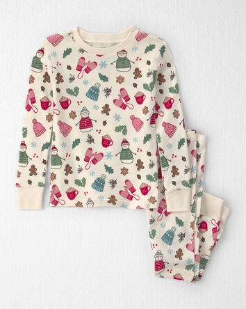 Toddler Girl 2-Piece Organic Cotton Pyjamas in Winter Wonderland, 