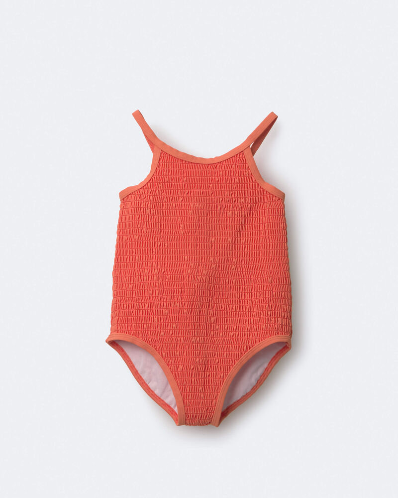 Toute-petit fille - Maillot une pi&egrave;ce &agrave; smocks - Orange, image 2 sur 7 diapositives