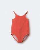 Toute-petit fille - Maillot une pi&egrave;ce &agrave; smocks - Orange, image 2 sur 7 diapositives