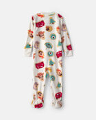 Baby Boy 1-Piece Pixar 2-Way Zip DreamPlush Snug Fit Footed Pyjama - Cream, image 2 of 5 slides
