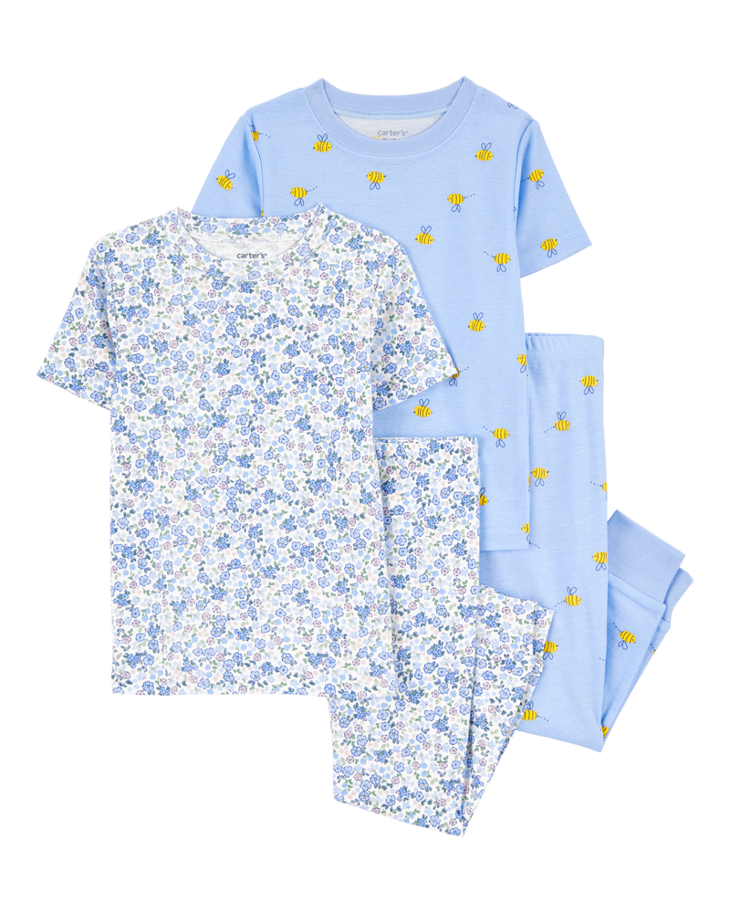 Baby 4-Piece Floral Cotton Pyjamas, image 1 of 4 slides