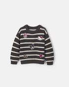 Toute-petite fille &ndash; Chandail &agrave; rayures &agrave; motif Hello Kitty&reg; &ndash; Gris, image 1 sur 3 diapositives