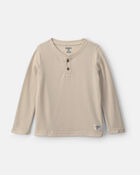 T-shirt henley manches longues isotherme - Beige, image 1 sur 2 diapositives