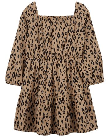 Leopard Twill Dress, 